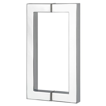 SURE-LOC HARDWARE Sure-Loc Hardware Shower Door Handle, 8, Square, 2-sided, Polished Chrome SHR-SQ1 26